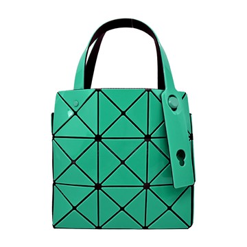 ISSEY MIYAKE 三宅一生BAOBAO CARAT 3X3亮面手提包-翡翠綠