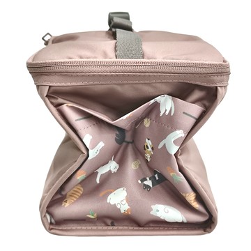 PUGO 噗果 保溫保冷便當袋4.0 印花款  萌萌貓 藕粉色  1個