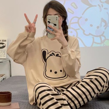 純棉睡衣女春秋冬季長袖2025年新款可愛大碼套裝家居服卡通可外穿