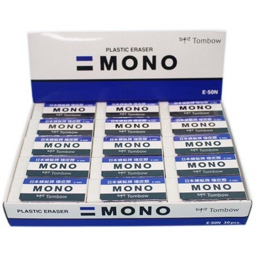 TOMBOW 蜻蜓牌橡皮擦 E-50N (大)/一盒30個入(定20) MONO橡皮擦 塑膠擦 日本原裝【APP滿額下單10%點數(單一帳號最高5000點)】1/31止