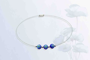 花影琉璃   圓珠 (深藍)