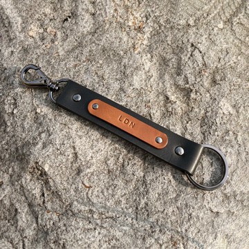 福爾摩斯 皮革鑰匙圈/吊飾/ -石墨黑  客製化禮物