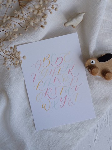 cottontail // ABC // 西洋書法 英文字母 明信片