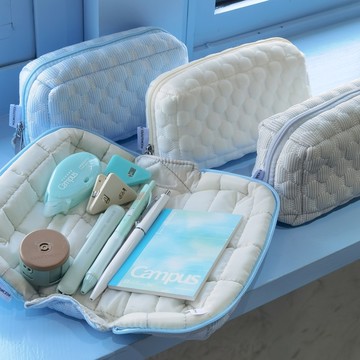 KOKUYO Campus 涼感枕枕包(M)-白/淺灰/淺藍