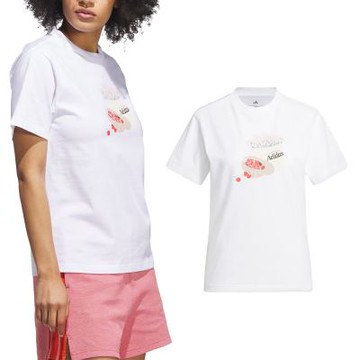 Adidas W Farmmkt T 女款 白色 愛迪達 圓領 圖案 純棉 運動 休閒 上衣 短袖 JN2543