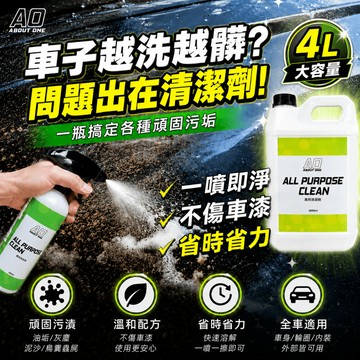 【現貨⚡️速出】 A.O 4L萬用清潔劑 鳥屎清潔 蟲屍清潔 油污 油垢清潔 輪圈清潔 鋁圈清潔 車身清潔 DIY洗車