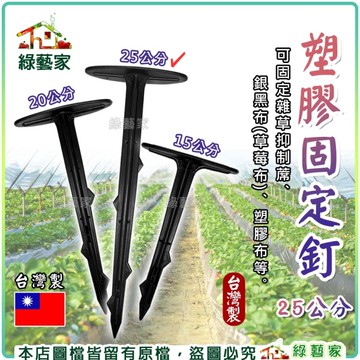 【綠藝家】台灣製塑膠固定釘-單入 25cm 塑膠地釘 雜草固定釘 防草布釘 地布釘 塑膠釘