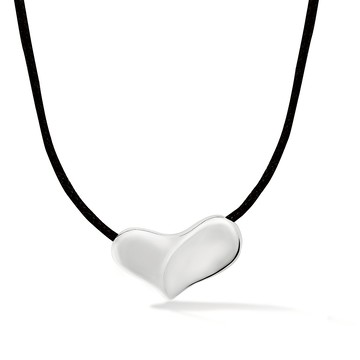 Medium Puff Heart Cord Necklace