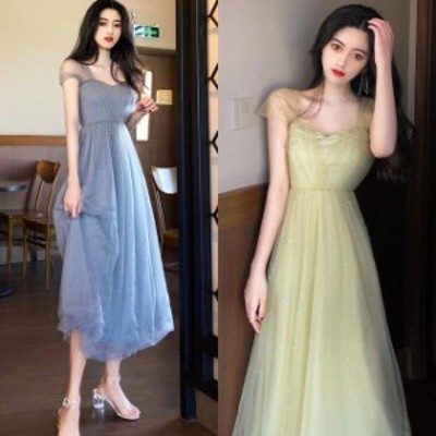 ドレス ワンピース ロング丈 ミモレ丈 レース シースルー 二次会 結婚式 グレー 緑 2661 通販 Lineポイント最大get Lineショッピング