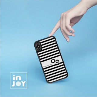 INJOY mall iPhone 7 / 8 Plus 黑白條紋百搭 耐撞擊邊框手機殼