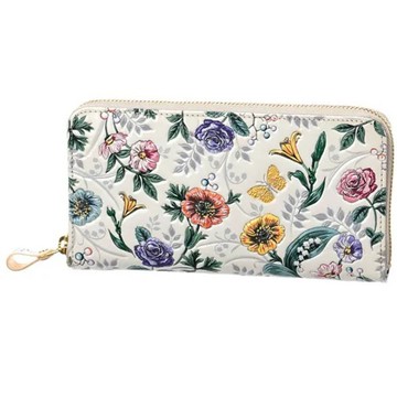 嘻嘻日貨🐾 現貨 日本製 *淺草文庫* 職人手作 彩色花園 自然花草 真皮長夾 日本錢包 情人節禮物 母親節禮物