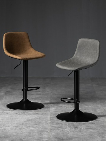 免運公司貨 開立發票 吧台椅 吧臺椅升降時尚簡約酒吧椅現代家用高腳凳子輕奢靠背鐵藝旋轉椅子 快速出貨