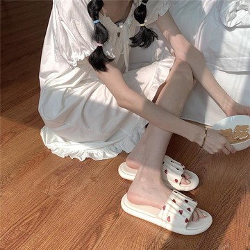 百搭女鞋✨ins女夏季韓版甜美風愛心涼拖鞋時尚學生宿舍用防滑防臭居家拖鞋