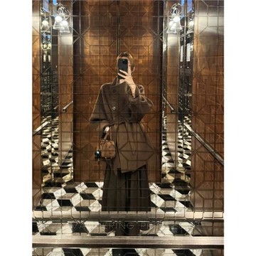 錢美西 880g澳洲進口110S羊毛羊絨雙面呢短款大衣 設計感外套女