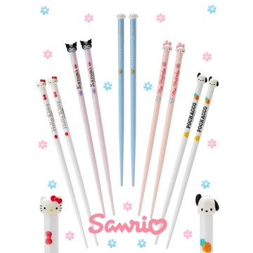 日本三麗鷗HelloKitty美樂蒂玉桂狗帕恰狗庫洛米塑料筷子可愛卡通