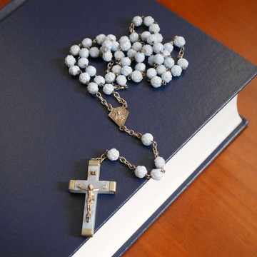 古董法國聖母信仰教堂十字架耶穌基督銀色雙面項鍊N780