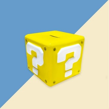 【Paladone UK】任天堂超級瑪利歐 磚塊問號 手作陶瓷3D浮雕存錢筒