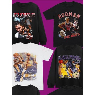 羅斯科比詹姆斯杜蘭特庫里羅德曼青春高街小眾棉噴墨寬松長短袖 T