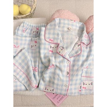 云朵棉睡衣女款春秋夏季2025新款長袖長褲套裝甜美卡通少女家居服