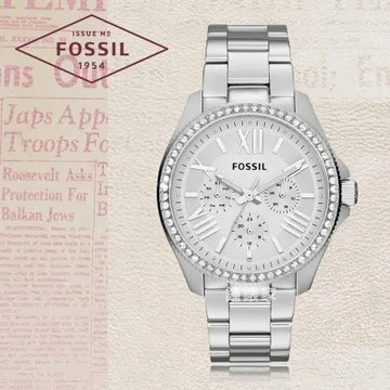 FOSSIL 時尚精選 三眼顯示 不鏽鋼錶帶 氣質女錶 防水 礦物玻璃 AM4481 