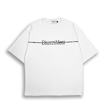 [HORMES](DCM2369)DISCERNMENT DCM 褶皺字母 印花 短袖 刀割字母撕裂短袖 16支