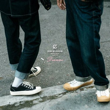 帝安諾-EXCELSIOR 餅乾鞋 膠底帆布鞋 韓國限定 黑色 米白色 黃色 綠色 CS-M6017CV-BK