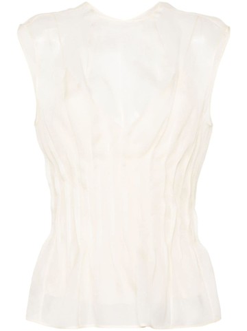 KHAITE - Westin semi-sheer silk blouse - women - Silk/Silk - 6 - Neutrals