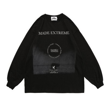 長袖T恤潮流復古印花寬版上衣流行男裝【聚物優品】