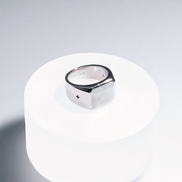 八角形霜月白玉翡翠戒指