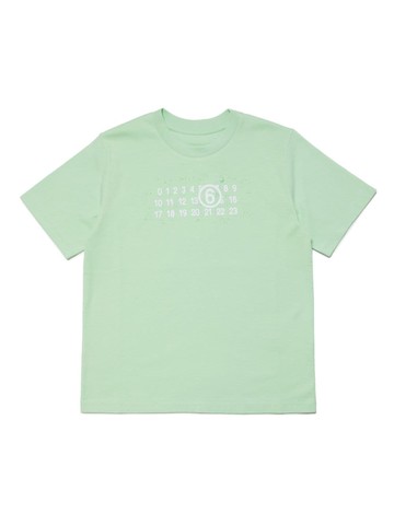 MM6 Maison Margiela Kids - logo-print cotton T-shirt - kids - Cotton - 10 yrs - Green