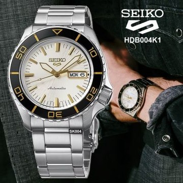 SEIKO精工 最新 5 SPORTS SKX系列機械錶 白金面42.5㎜款 SK004(HDB004K1/4R36-16D0S)