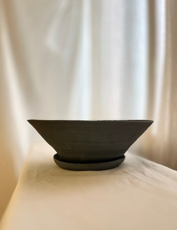 Handmade pottery matte black vase手作陶器霧黑花器