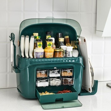 尚興 廚房防油置物架多功能刀架調味盒調味品收納套裝廚房用品收納神奇