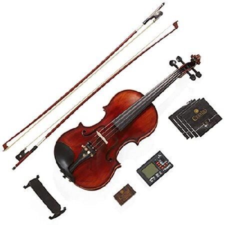 Mendini By Cecilio Violin 92D Size Black Solid Wood Flamed, 1-Piece Violins w Case, Tuner, Shoulder Rest, Bow, Rosin, Bri MV500