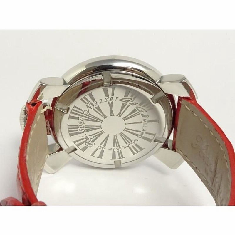 GagaMilano マヌアーレ40 シルバー文字盤 レッドベルト 【公式通販】