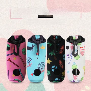 高爾夫花色小球袋柔軟耐用可裝3粒高爾夫球3粒球釘潛水面料小球包