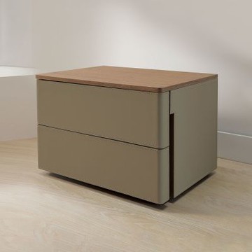 Boden-桑那2尺高級馬鞍皮革床頭櫃/二抽收納櫃/置物小邊櫃/小茶几-60x43x42cm