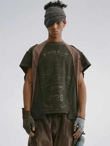 Hamcus SS25 DUSZEN LPUUS / Interstellar Frisbee Marshal Tanktop 刷舊拼接背心 UM00225-2(DG)