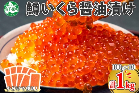 1382. 鱒いくら醤油漬け 計1kg 100g×10パック 鱒いくら いくら イクラ 醤油漬け 鱒 マス 魚卵 小分け 海鮮 送料無料 北海道 弟子屈町 35000円