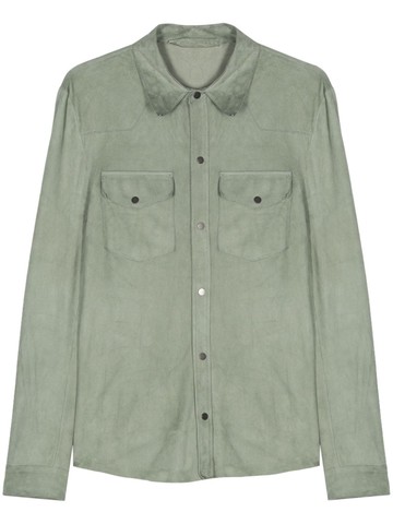 Salvatore Santoro - suede leather shirt jacket - men - Sheep Suede - 52 - Green