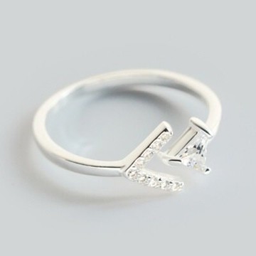 925純銀戒指鑲鑽開口戒-時尚日韓精緻箭頭情人節生日禮物女飾品73dt634【獨家進口】【米蘭精品】