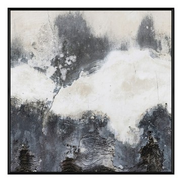 Boluo 菠蘿選畫所 掛畫 APAD6667B 方 銀白秘境II  60 x 60cm  黑色