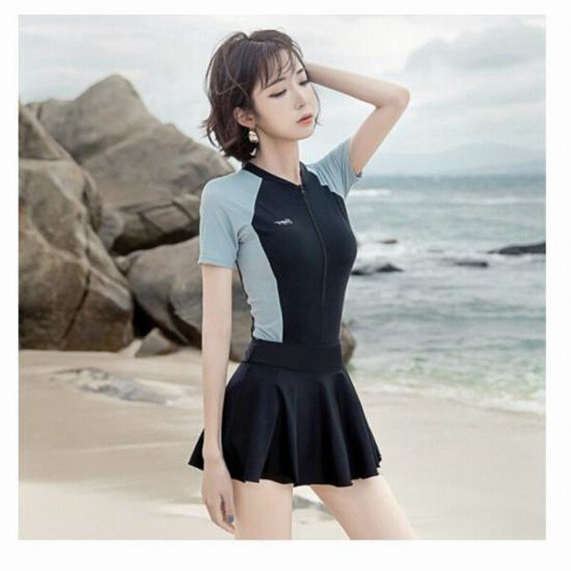 水着1 レディース ネイビー セパレート フレア スカート 水着