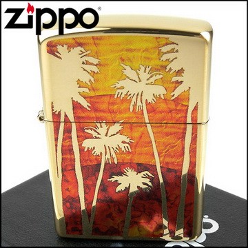 【ZIPPO】美系~Palm Tree Sunset-日落棕櫚樹圖案設計打火機