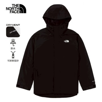 【12/12 12點快閃價】男款黑色防水透氣連帽抓絨內裡三合一外套｜89ZPJK3