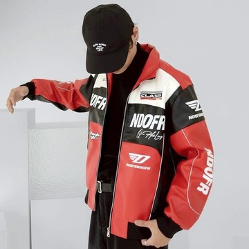 【AMERO】男裝 女裝 賽車風皮外套 薄款 情侶裝