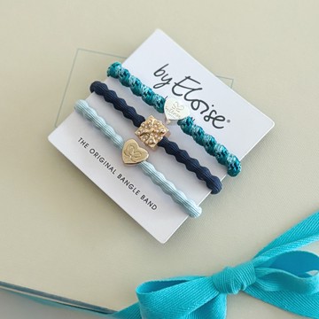 英國 ByEloise London 千鳥織波浪髮圈 冰晨藍曦組