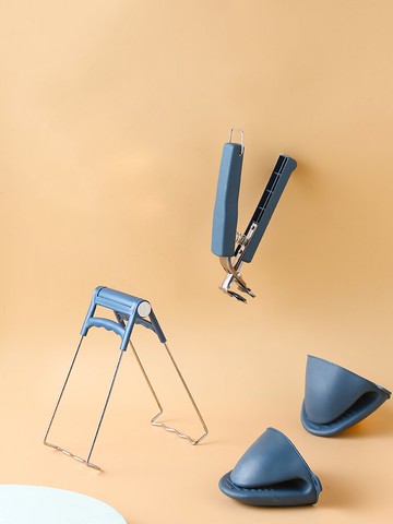 防燙夾廚房工具不銹鋼取碗器蒸菜夾子防滑取盤夾防燙硅膠手套套裝