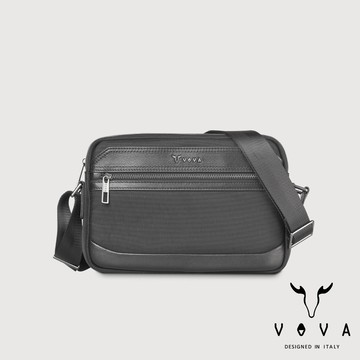 【VOVA 沃汎】台灣總代理 艾克瑟爾 橫式斜背包-黑色/VA138M002BK