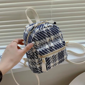 格子雙肩包女春夏2025新款潮時尚百搭迷你小背包小眾設計多用背包